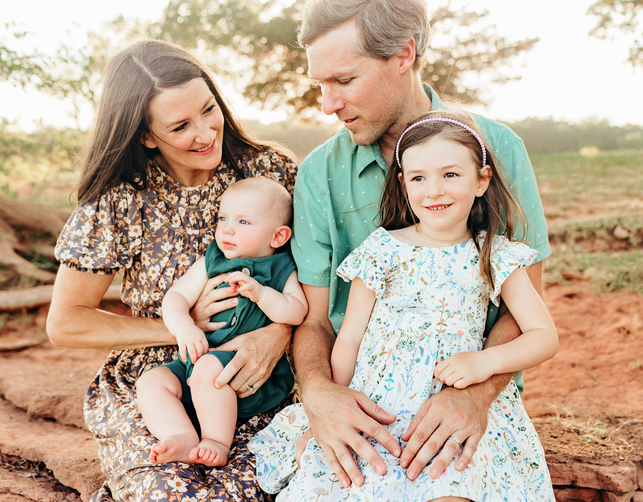 Family of 4 during photo session.