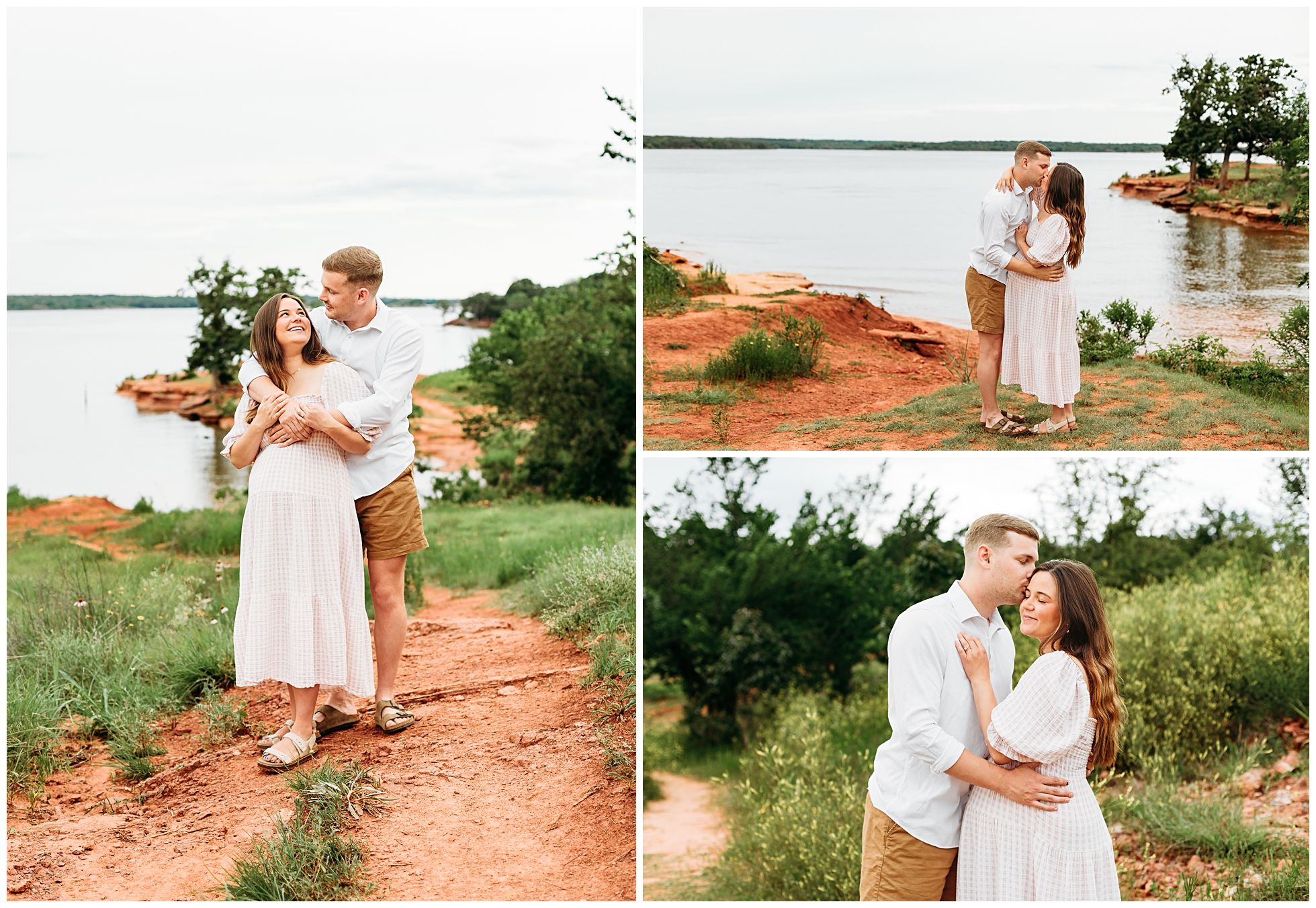 Expecting couple doing maternity photos at Lake Arcadia.