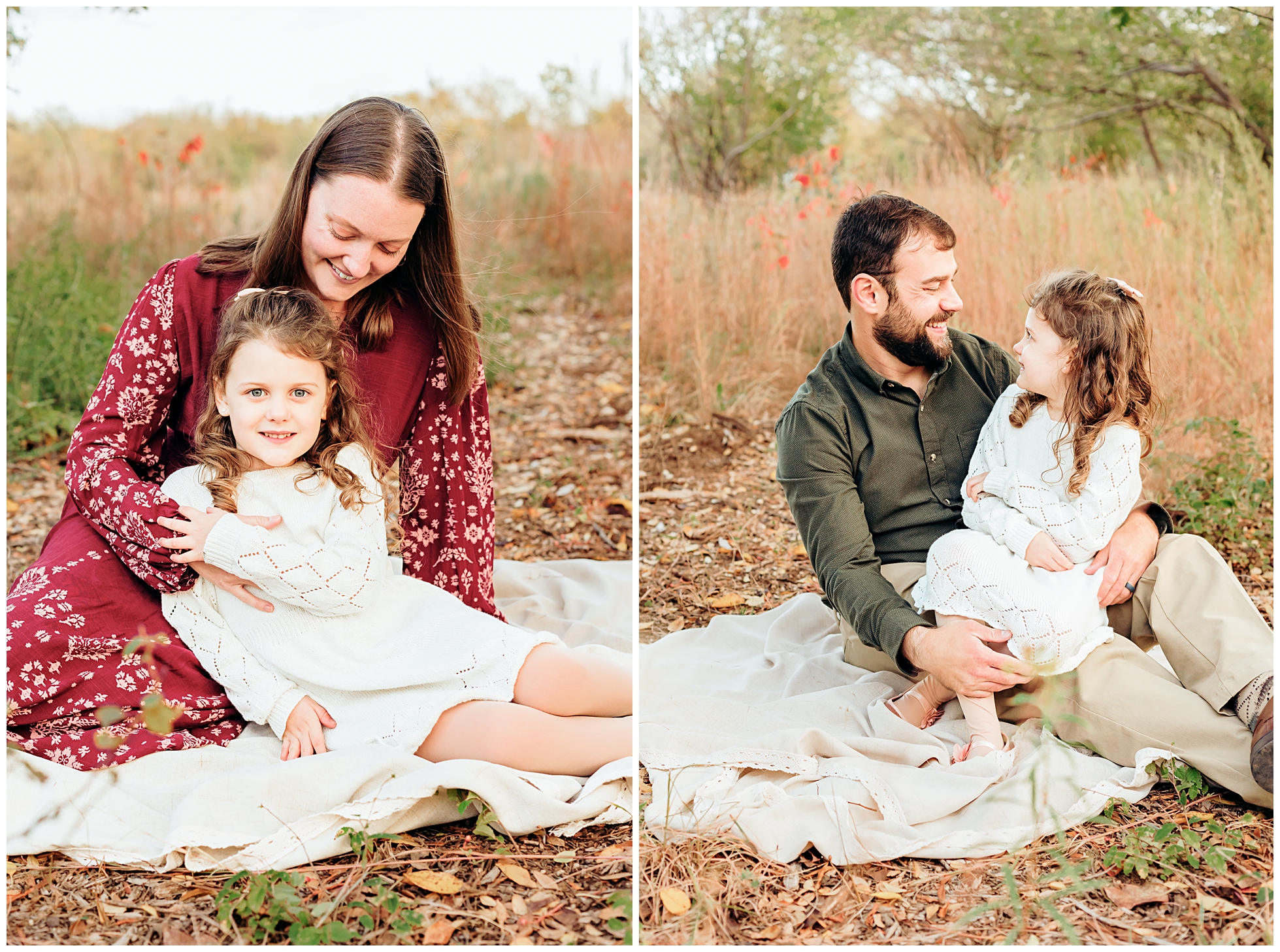 a little girl looks at camera during photo session.