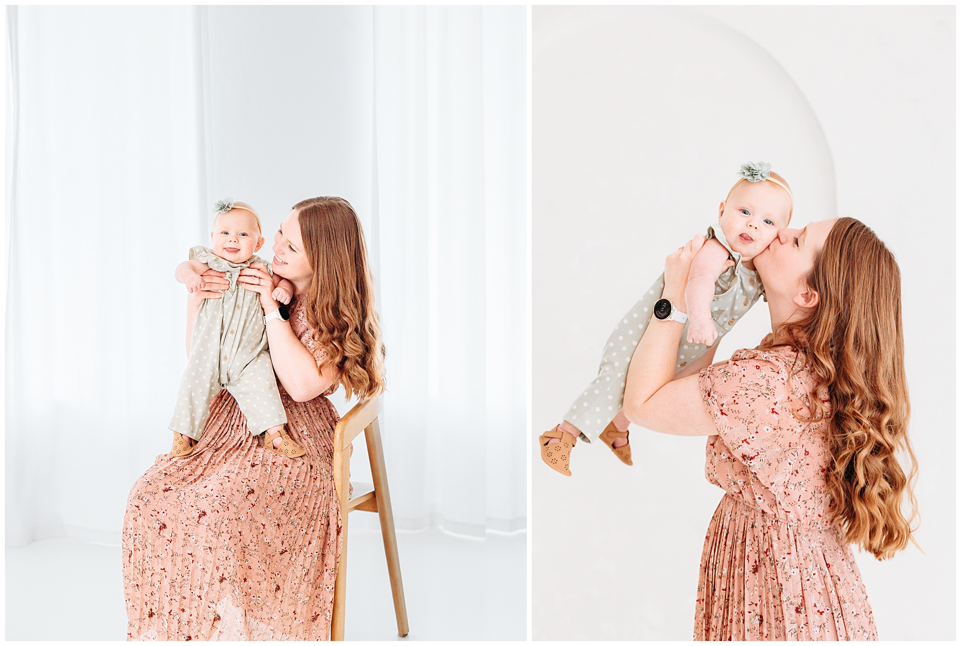 A mother and daughter during a milestone photo session in Edmond, OK.