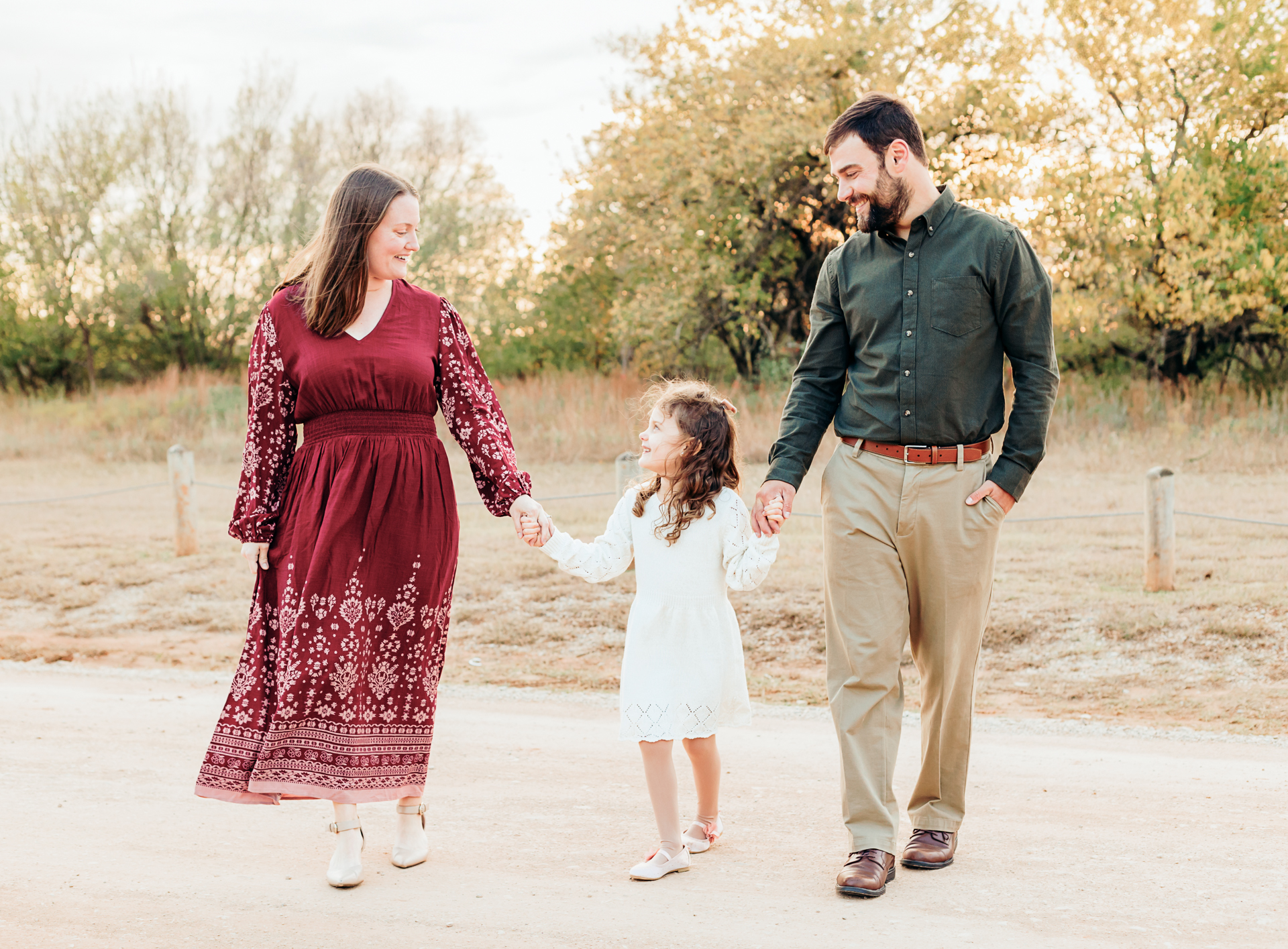 Family of five during family photo session at Will Rogers Gardens in Oklahoma City, OK.