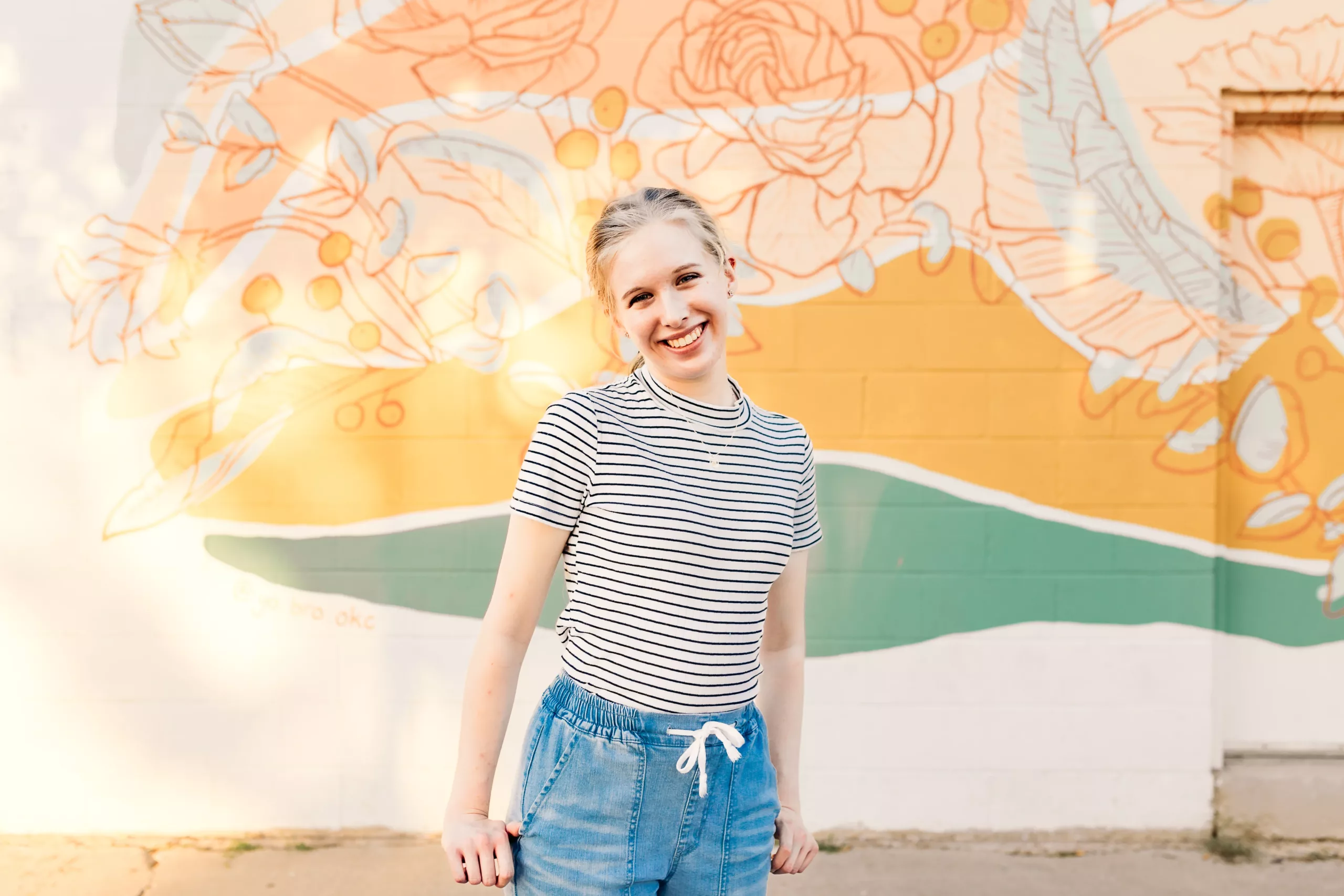 Family of five during family photo session at Will Rogers Gardens in Oklahoma City, OK.