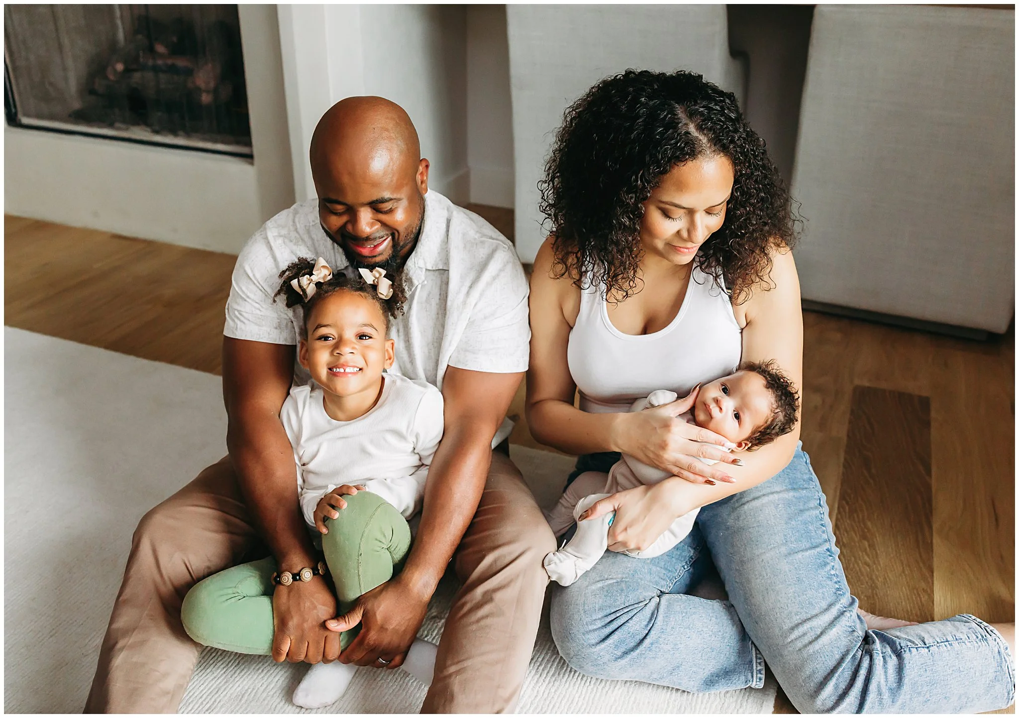 Family walks together during family photos.