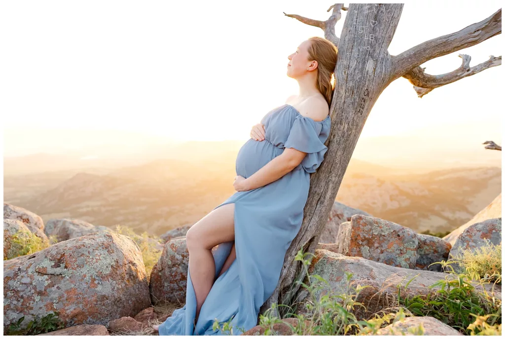 princess polly baby blue dress Mount Scott Maternity Photos At Wichita Mountains Wildlife Refuge