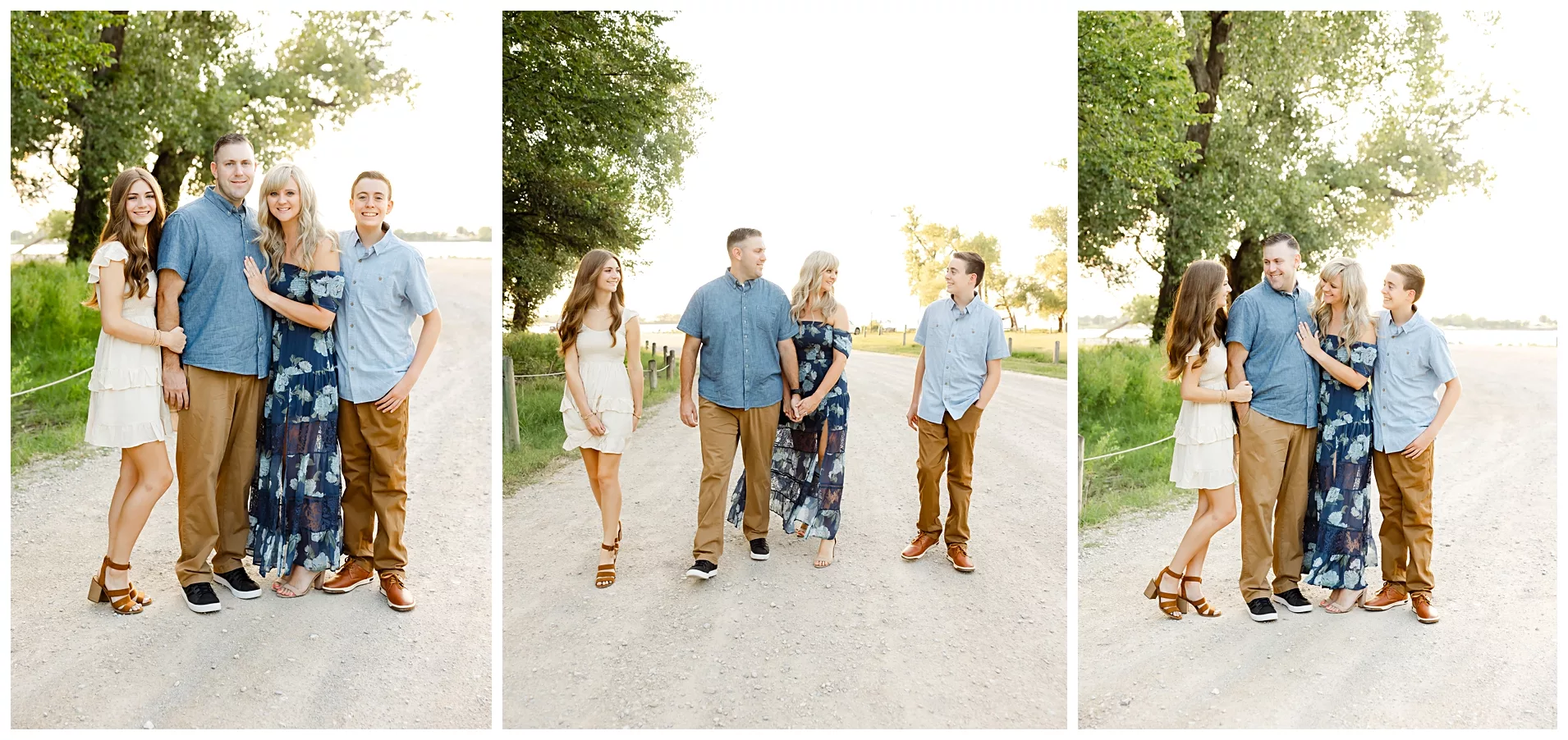 Mom and Dad in white shirts hold baby during newborn photoshoot.
