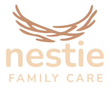 logo for nestie care a nanny agency in oklahoma city