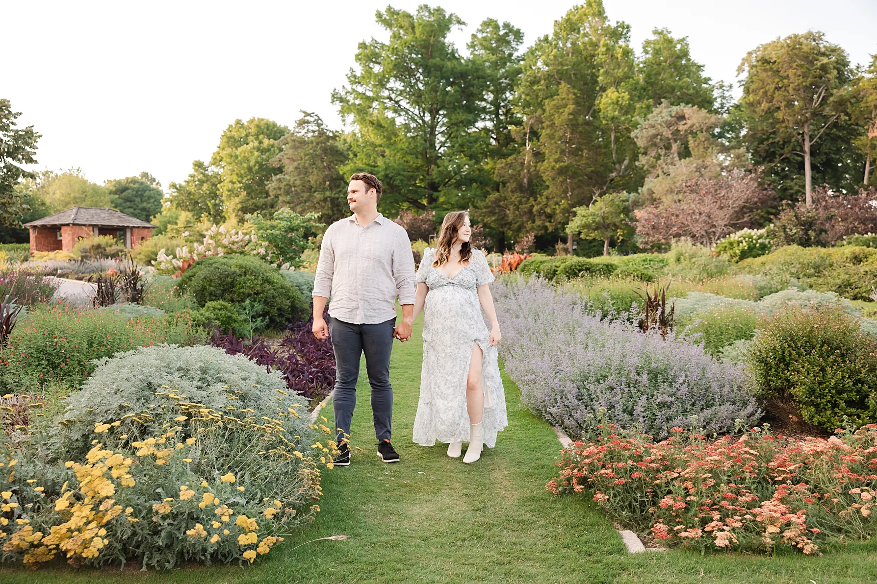 Family of five during family photo session at Will Rogers Gardens in Oklahoma City, OK.